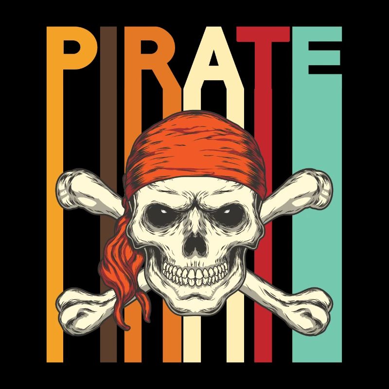 Conception rétro de crâne de pirate