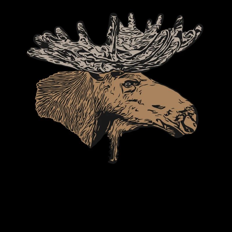 Moose Animal Motif Print