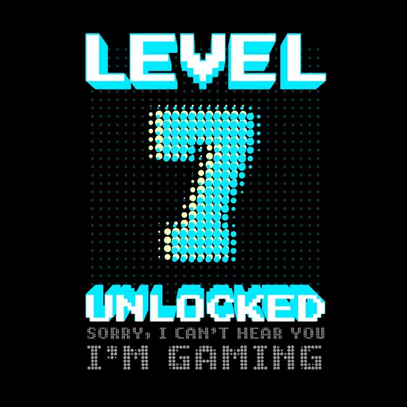 Gaming Level 7 Unlocked 7. Geburtstag Geschenk