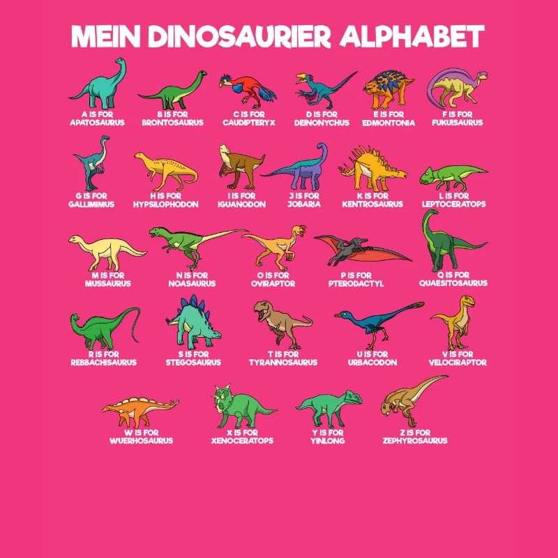 Dinosaurier Alphabet A-Z Dino ABC T-Rex