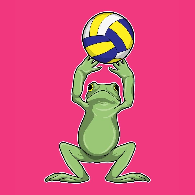 Frosch mit Volleyball