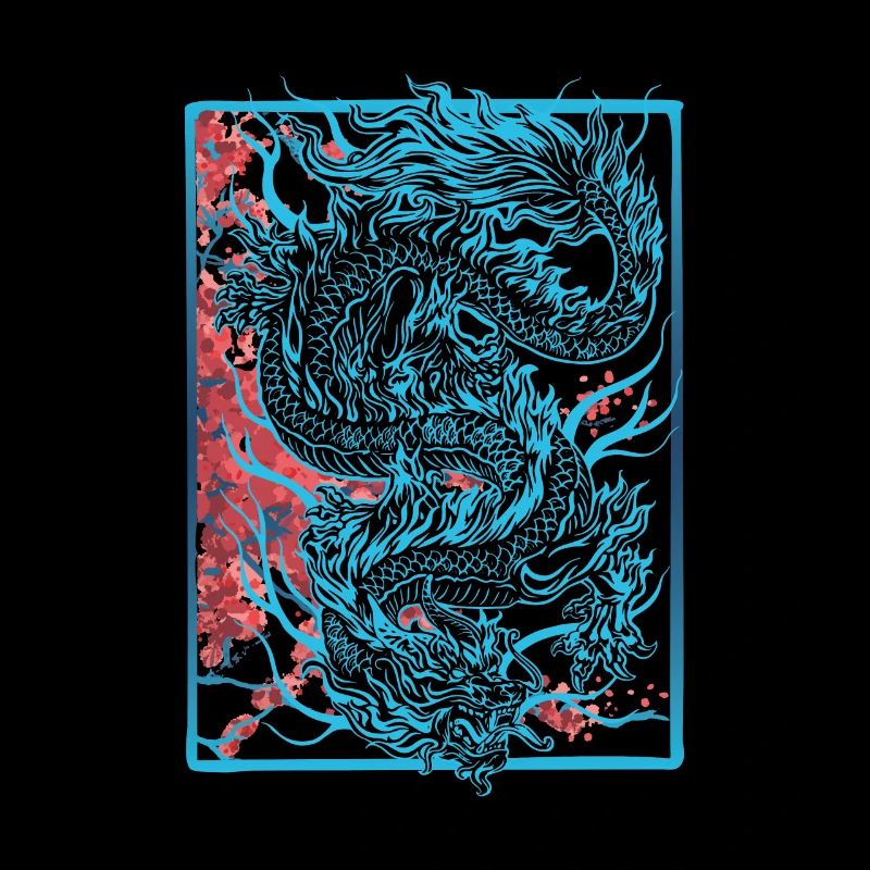 Japanese Dragon Cherry Blossoms Sakura Dragon