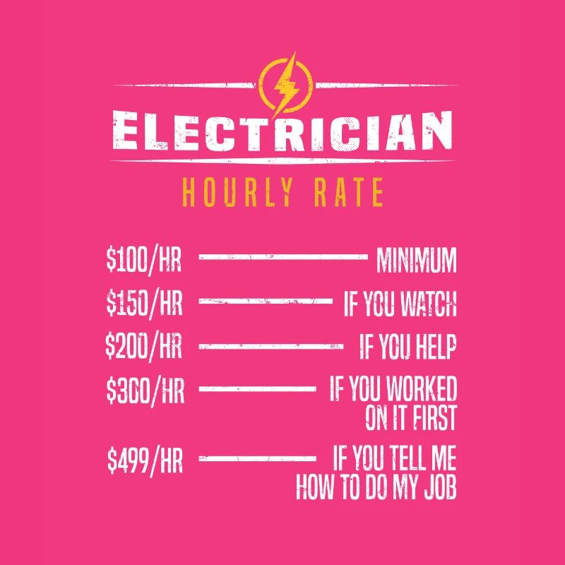 Electrical Engineer Funny Electrician Hourly Rate