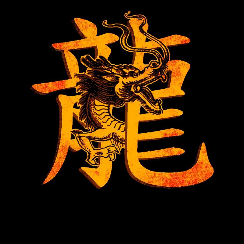 Caractères chinois avec dragon