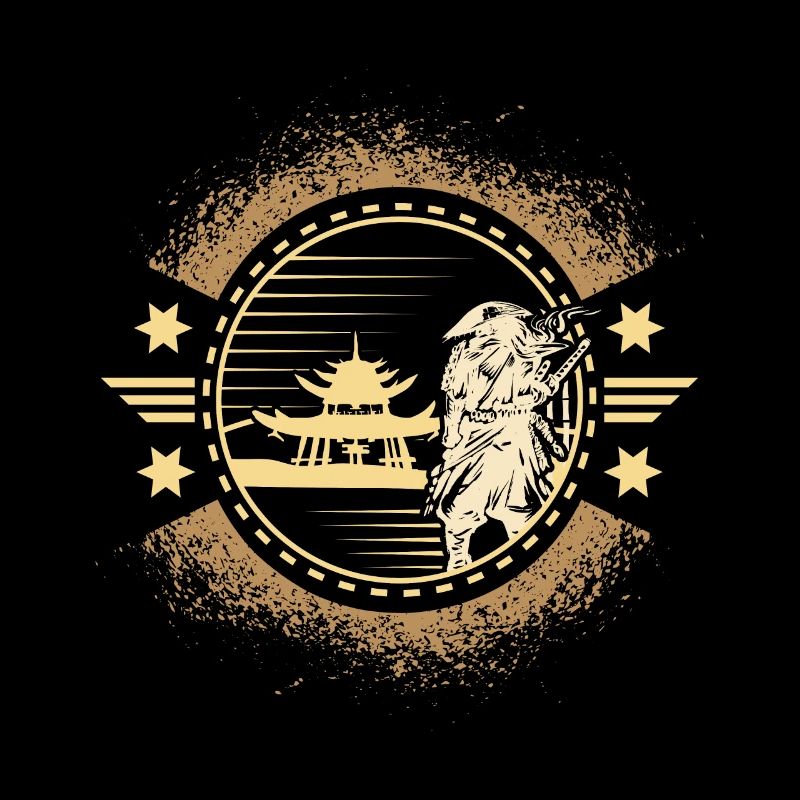 Japanischer Samurai Krieger mit Samurai und Ronin