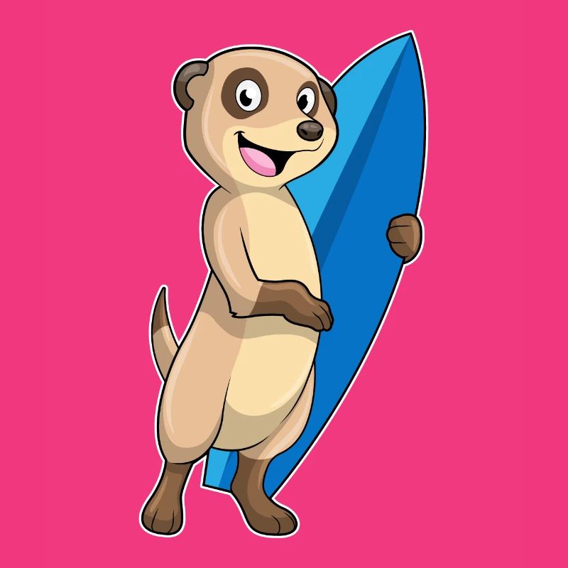 Les suricates en tant que surfeurs avec des planches de surf