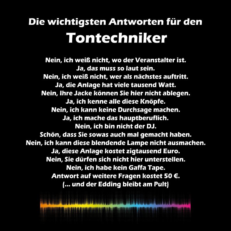 Tontechniker Sound Techniker Toningenieur Konzert