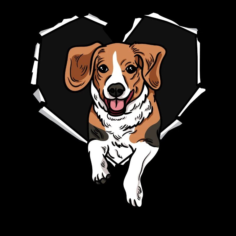 Crack Beagle Trou déchiré Visage du chien