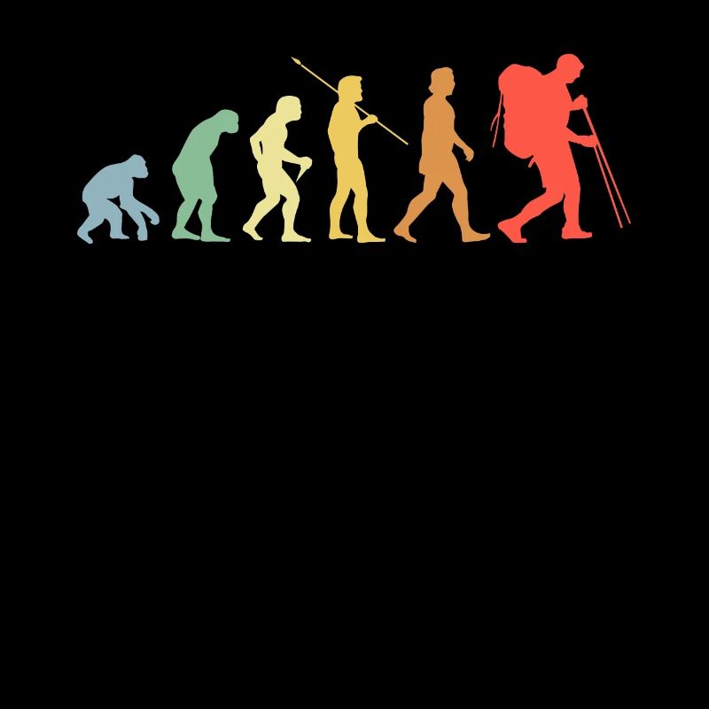 Wandern Evolution Retro Berglauf Wanderer