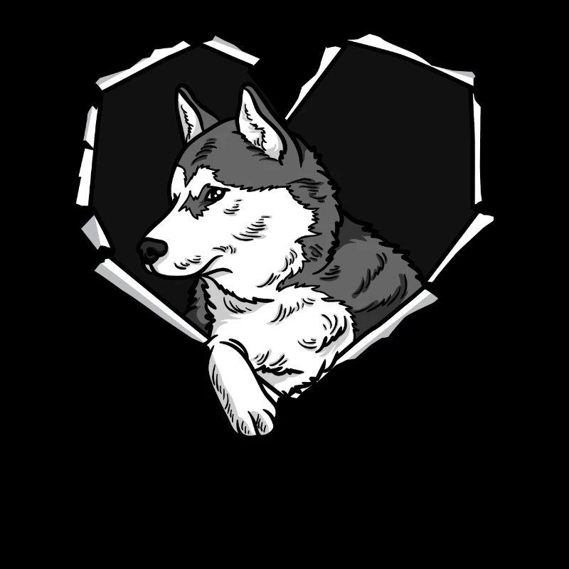 Chien de trou déchiré visage husky déchiré