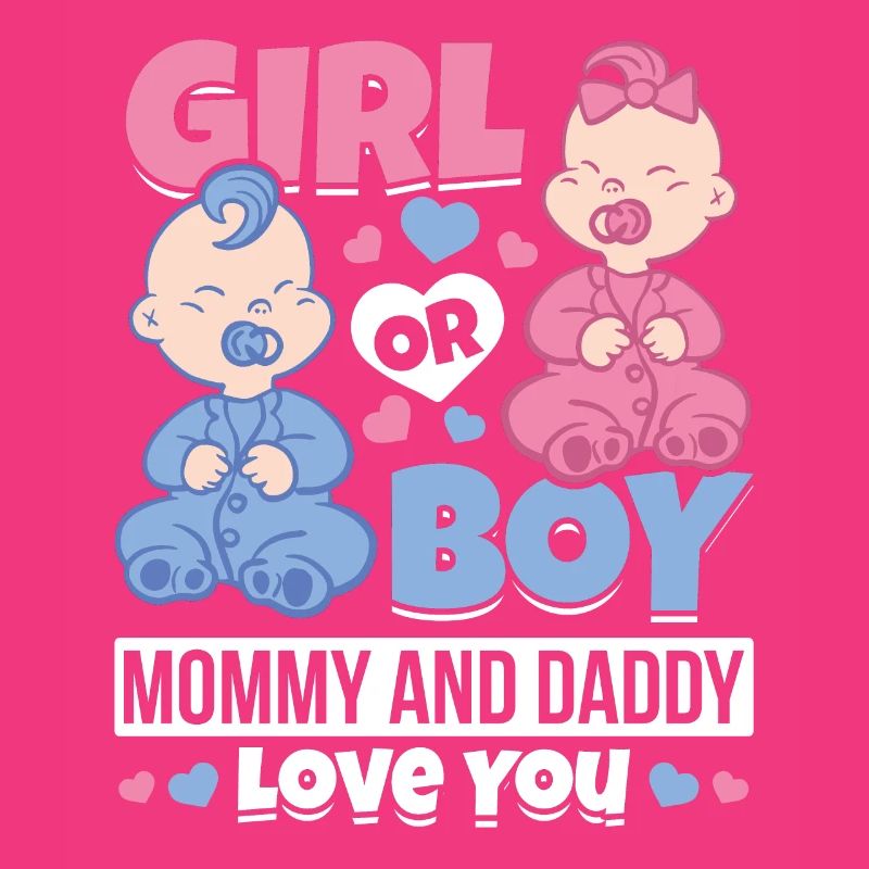 Mädchen oder Junge Mama und Papa lieben dich Baby