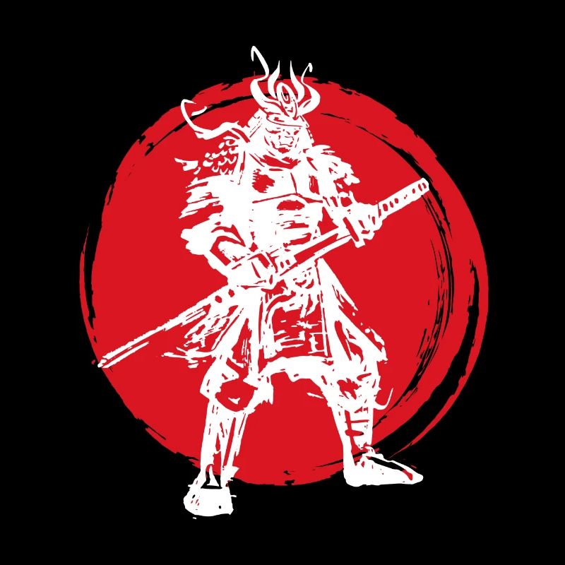 Samurai Japanischer Krieger Blutmond Design