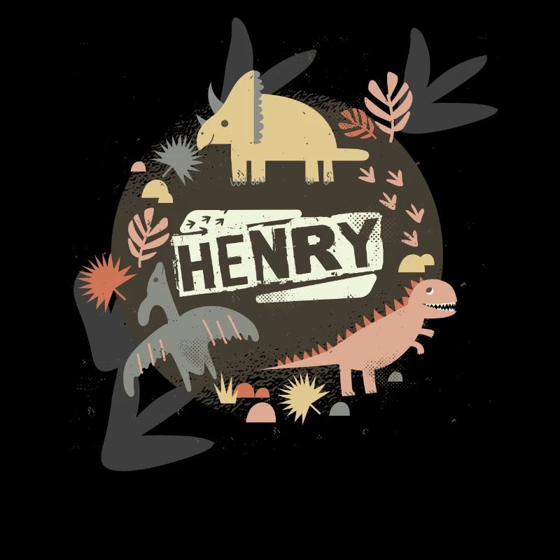 HENRY - Beau nom de garçon avec de mignons dinosaures