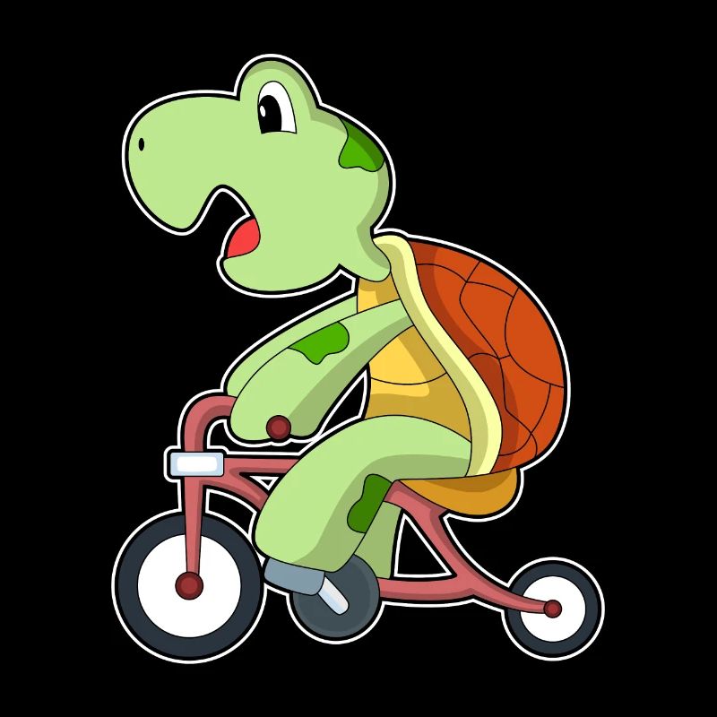 Tortue avec vélo