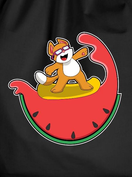 Cat Surfing Surfboard Summer