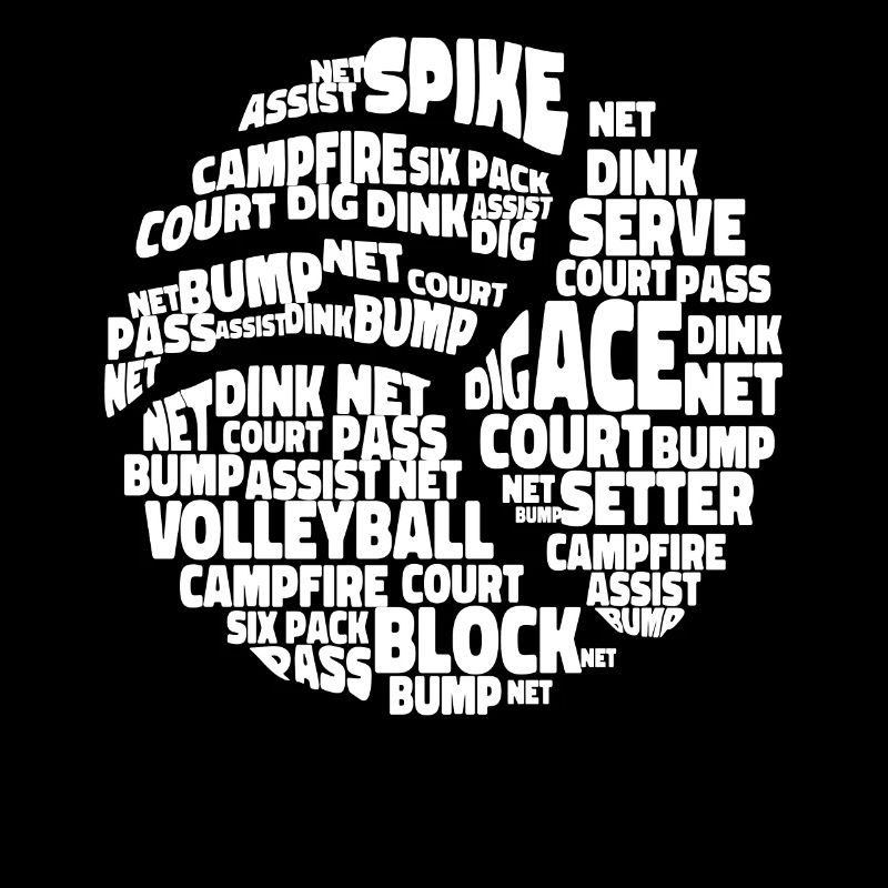 Volleyball Player Team Word Cloud