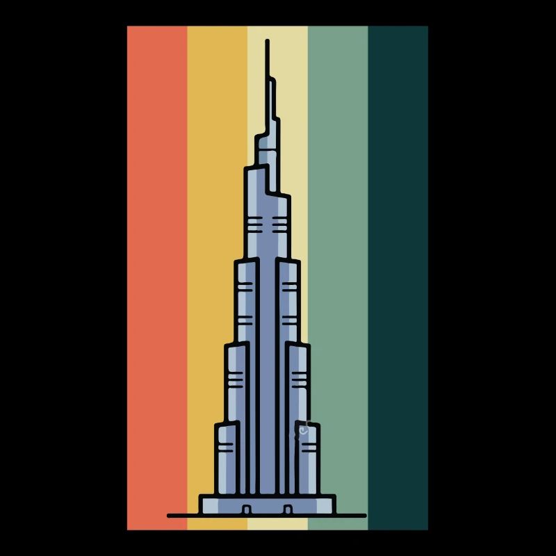 Burj Khalifa Dubai Retro Émirats Arabes Unis