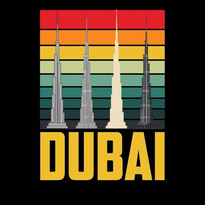 Dubai Skyscraper Burj Khalifa Retro UAE