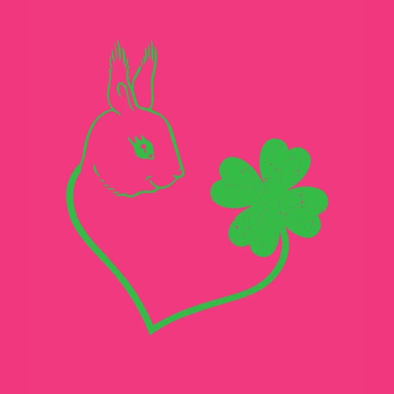 Squirrel Cloverleaf Lucky Charm Love