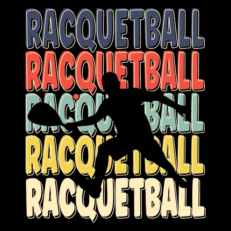 Cool Retro Text Silhouette Racquetball