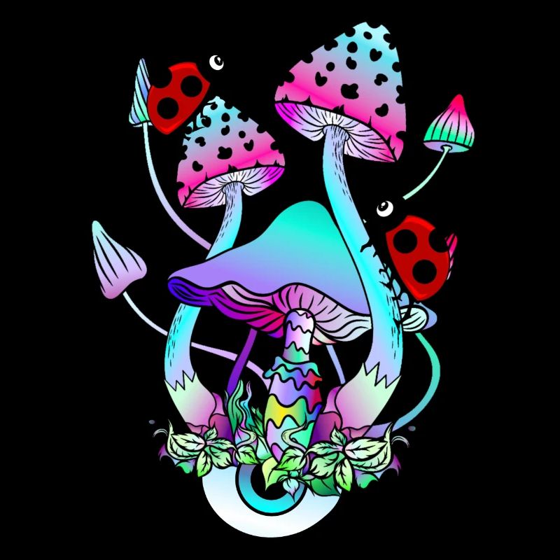 Magic Mushrooms Marienkäfer Psychedelic Pilzkunst