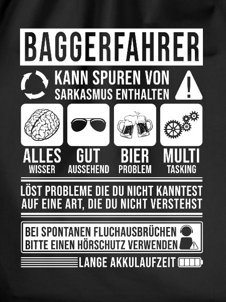 Baggerfahrer Spruch lustig