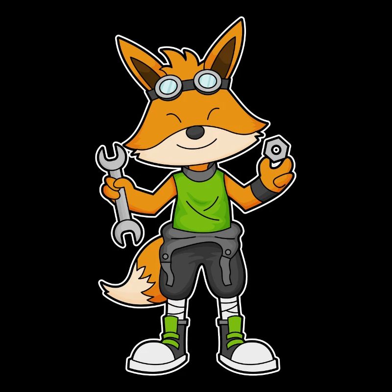 Fuchs as a mechanic with wrench