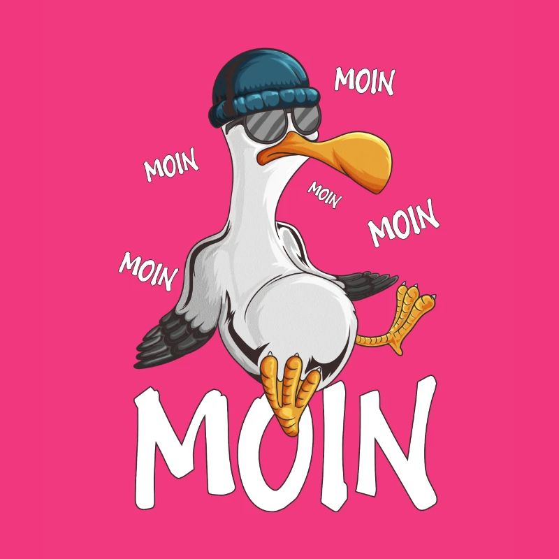 Plattdeutsche Möwe Moin Spruch Nordsee Hipster