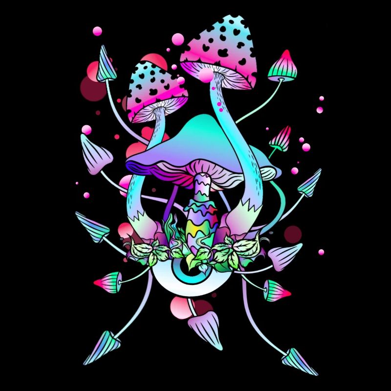 Magic Mushrooms, psychedelic mushroom eyes art