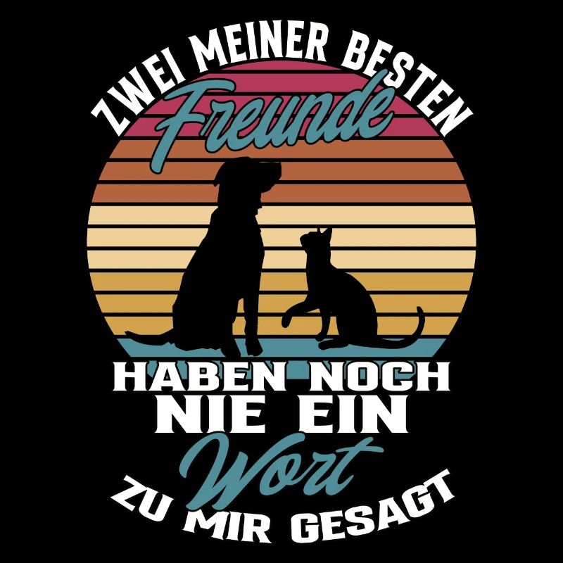 Katze & Hund Beste Freunde Spruch Geschenkidee