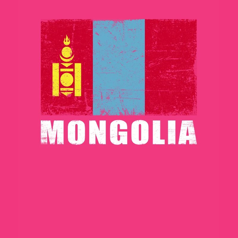 Drapeau de Mongolie Grunge Drapeau de Mongolie