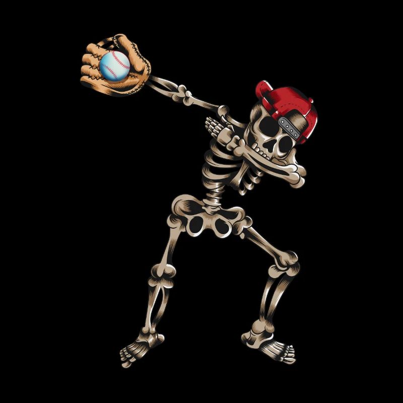 Skeleton Baseball Baseball Gant De Baseball Danse Dabbing