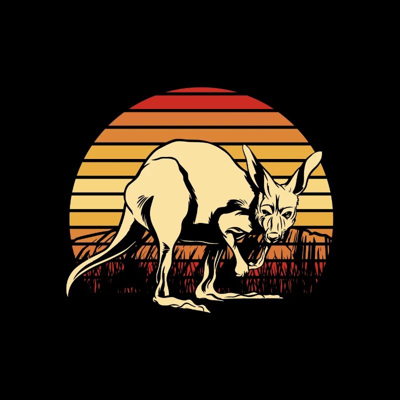 Kangourou Rétro Australie Down Under Outback