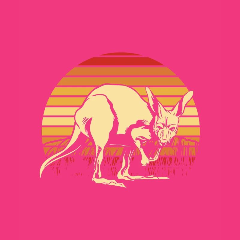 Kangaroo Retro Australia Down Under Outback
