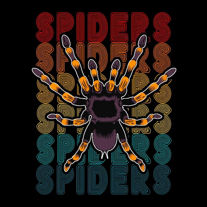 Retro Spider Propriétaire Tarantula 80's Texte