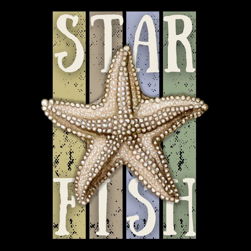 Étoile de mer, Vintage Retro Starfish Starfish Starfish