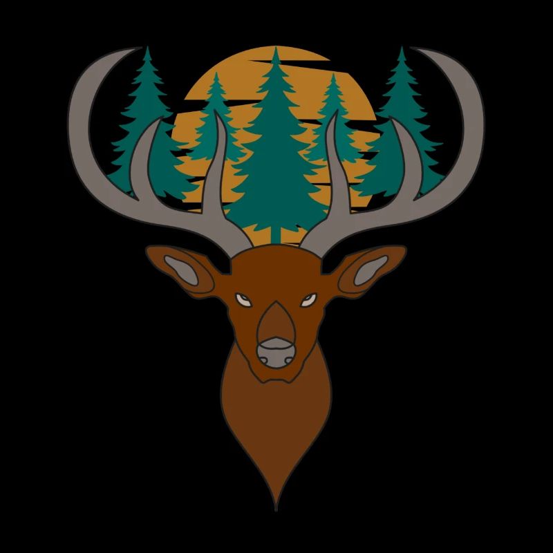 Rothirsch Geweih mit Hirschgeweih