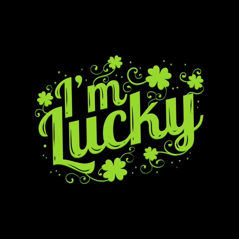 I'm Lucky Logo With Shamrocks For St. Patrick's Day