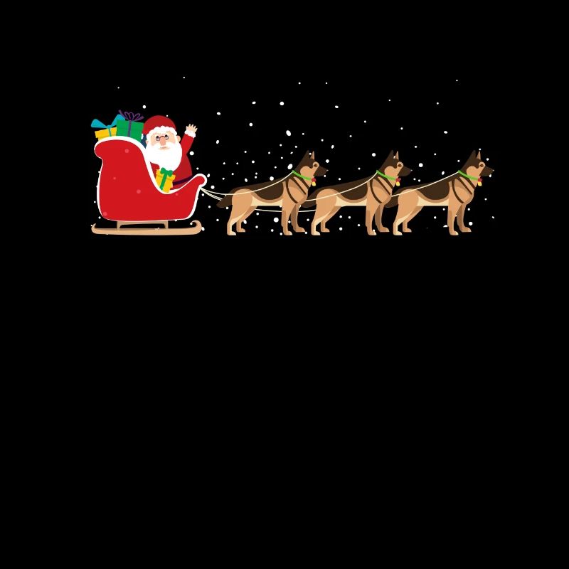German Shepherd Christmas Sleigh - Funny