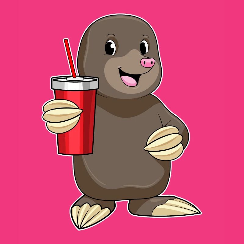 Mole with drinking cup