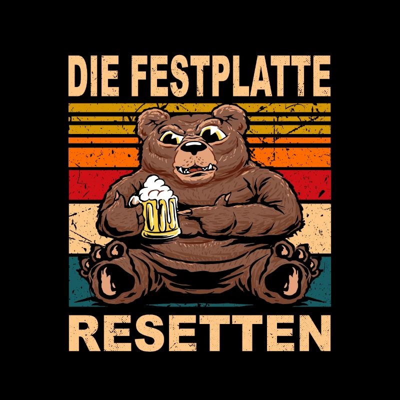 Die Festplatte Resetten witziger Trinkspruch
