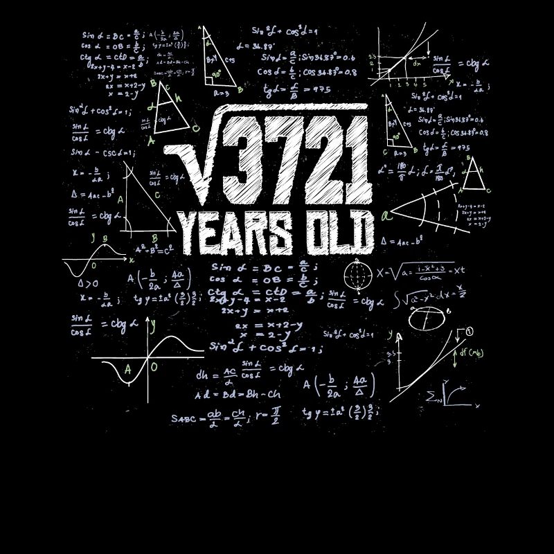 Racine carrée de 3721 Math Nerd 61e anniversaire