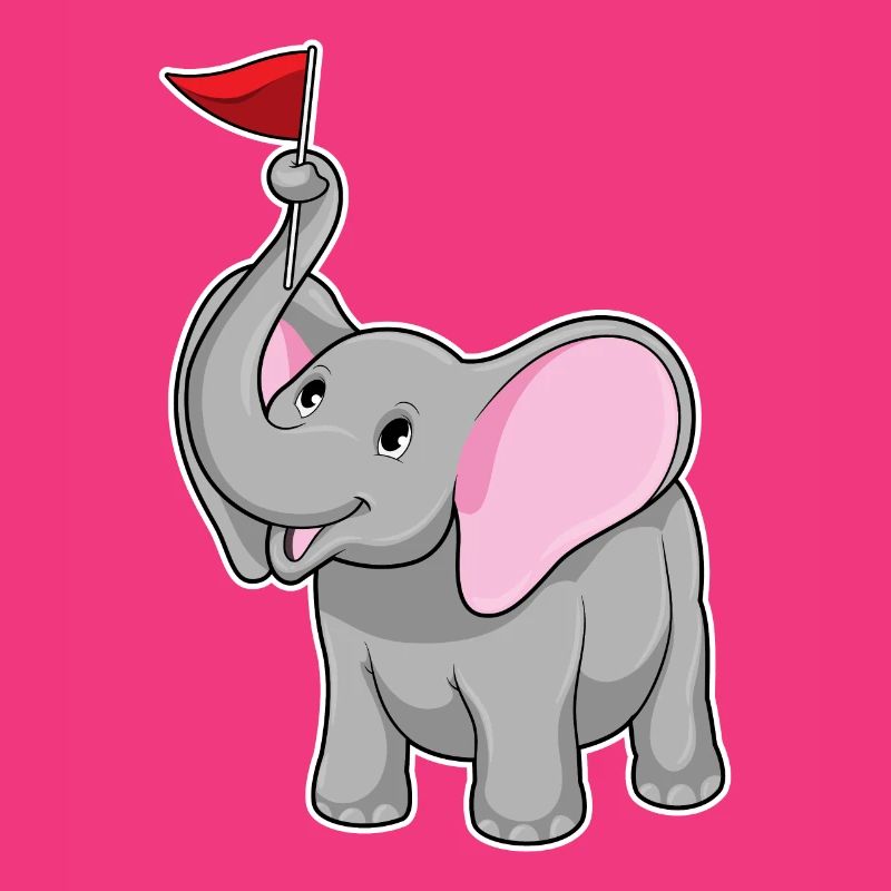 Elephant with flag