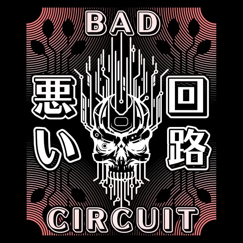 Circuit, Computer Board, Skull Saying