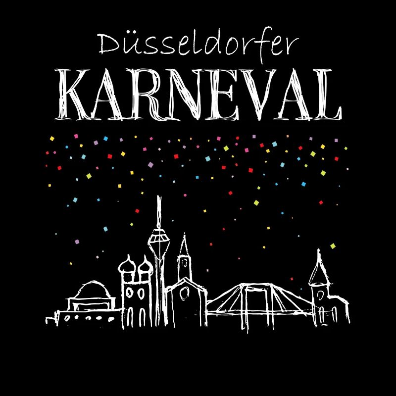 Skyline Düsseldorf Karneval Konfetti Fastelovend