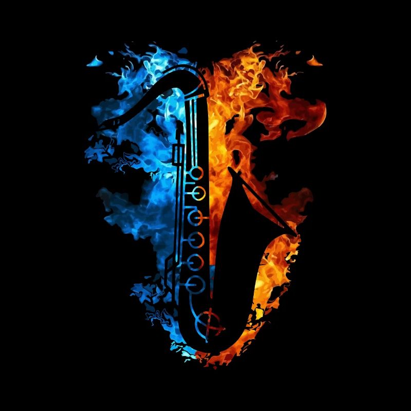 Fire Saxophone Flames Saxophoniste Musique à Vent