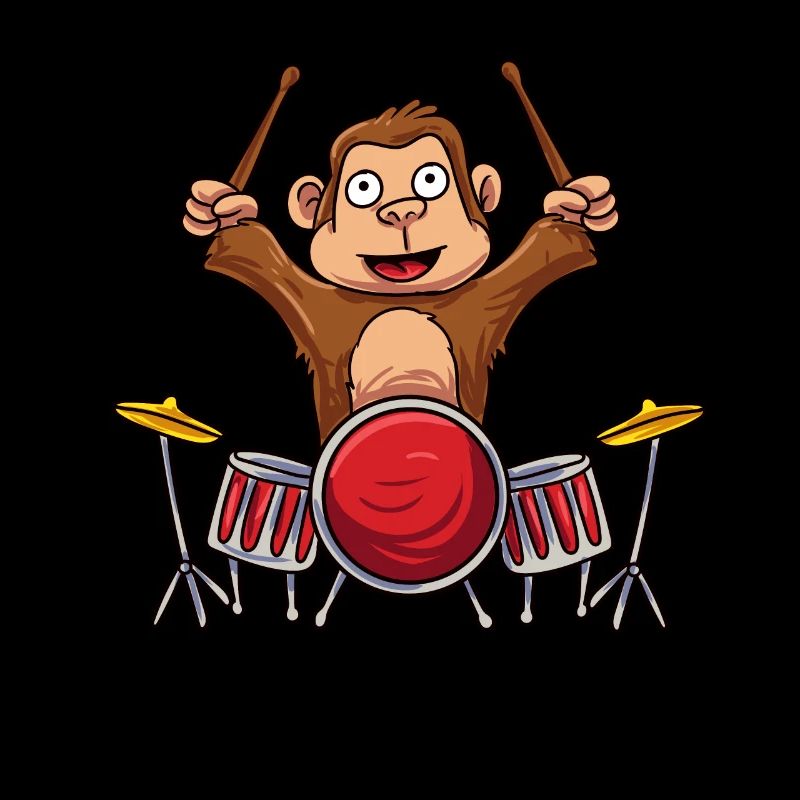 Monkey plays drums