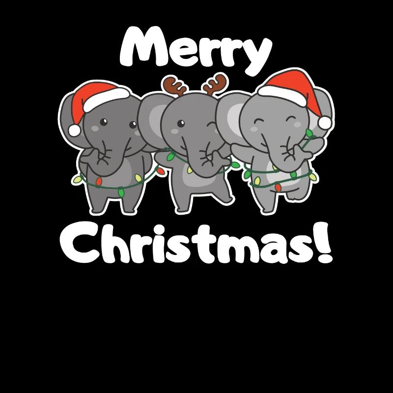 Éléphant Animaux de Noël Éléphant Joyeux Noël