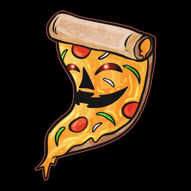 Evil Jack O Lantern Pizza Slice Halloween
