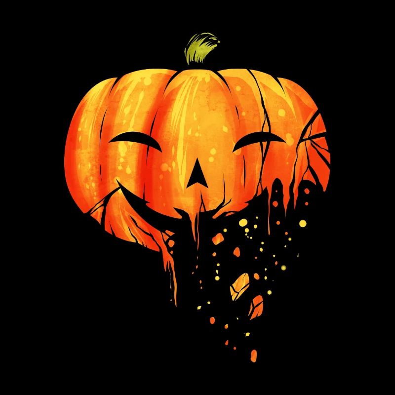 Jack O Lantern Carved Pumpkin Falling Into Pieces